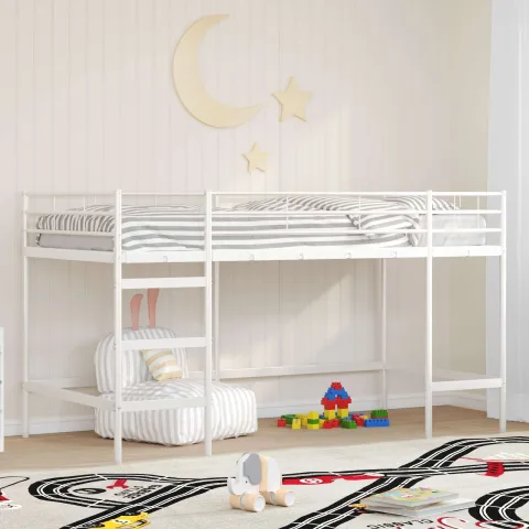 vidaXL Cadru de pat supraetajat pentru copii Alb 80 x 200 cm Oțel