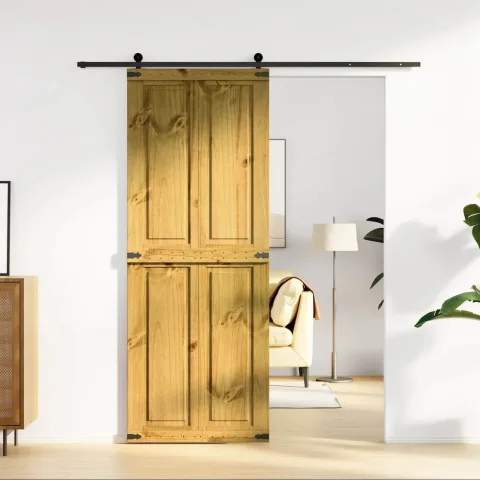 vidaXL Ușă hambar CORONA 80 x 210 cm Lemn masiv de pin Maro Miere