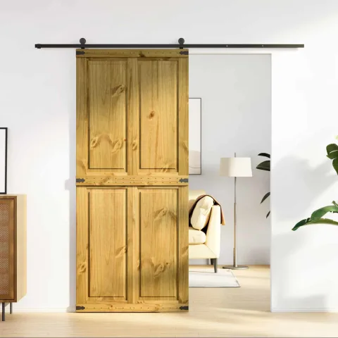 vidaXL Ușă hambar CORONA 90 x 210 cm Lemn masiv de pin Maro Miere