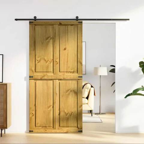 vidaXL Ușă hambar CORONA 100 x 210 cm Lemn masiv de pin Maro Miere