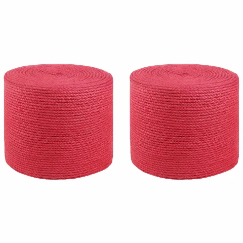 vidaXL 2 buc. 2 mm Roșu 100% jute Tossa