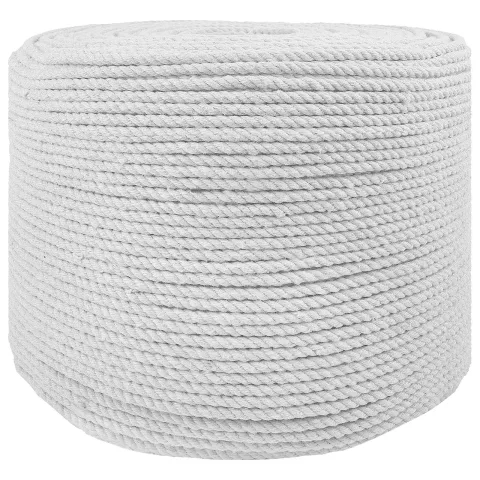 vidaXL Sfoară din Bumbac 6 mm 25 m Alb 100% bumbac
