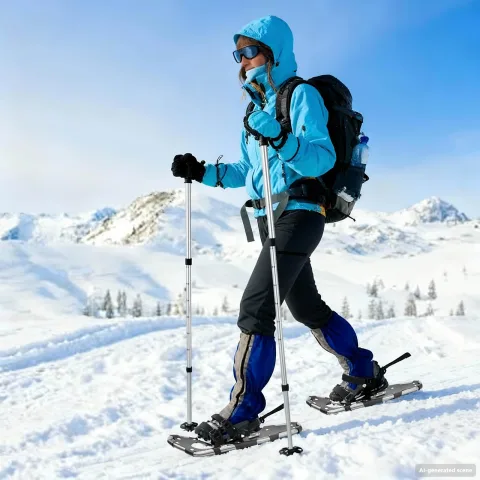 vidaXL Rachete de zăpadă 3 în 1 cu bastoane de drumeție 63,5 x 21 cm
