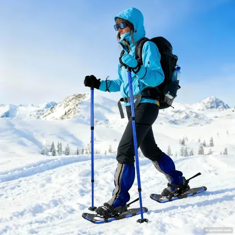 vidaXL Rachete de zăpadă 3 în 1 cu bastoane de drumeție 63,5 x 21 cm