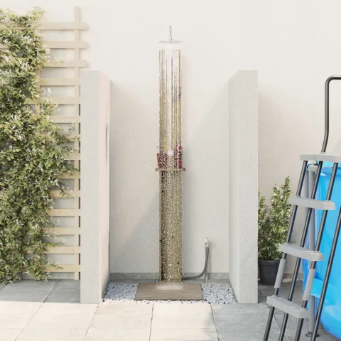vidaXL Duș exterior 246 cm Lemn de pin impregnat și oțel inoxidabil