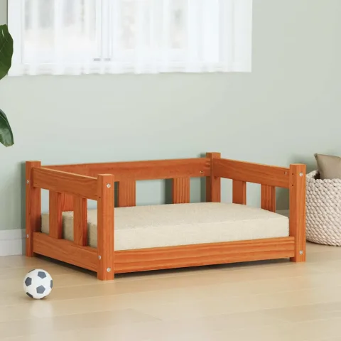 vidaXL Pat pentru câini cu depozitare Maroniu cerat 65,5 x 50 x 28 cm
