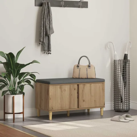 vidaXL Bancă pentru hol Stejar Artizanal 80 x 38 x 46 cm