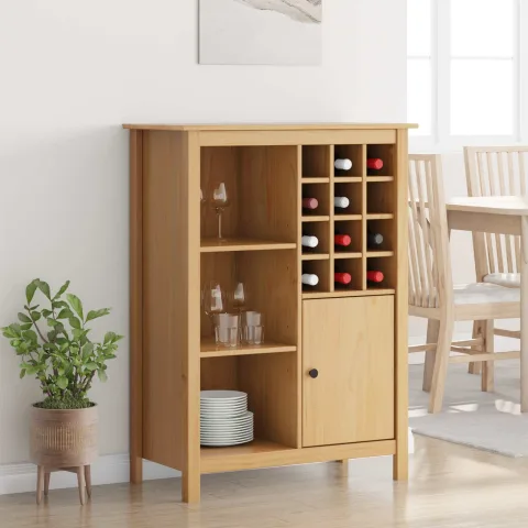 vidaXL Cabinet pentru vin HILL Maro miere 79.5 x 40 x 107.5 cm