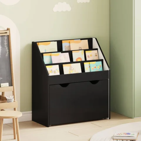 vidaXL Raft pentru copii Negru 60 x 29,5 x 69 cm Lemn prelucrat