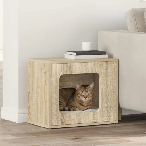 vidaXL Casa pentru pisici Sonoma 51 x 30 x 42,5 cm Lemn prelucrat