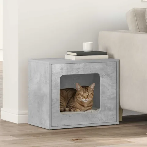 vidaXL Casa pentru pisici Beton 51 x 30 x 42,5 cm Lemn prelucrat