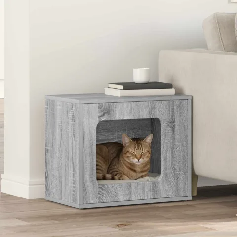 vidaXL Casa pentru pisici Gri Sonoma 51 x 30 x 42,5 cm Lemn prelucrat