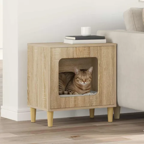 vidaXL Casa pentru pisici Sonoma 51 x 30 x 52 cm Lemn prelucrat