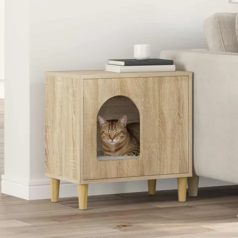 vidaXL Casa pentru pisici Sonoma 51 x 30 x 52 cm Lemn prelucrat