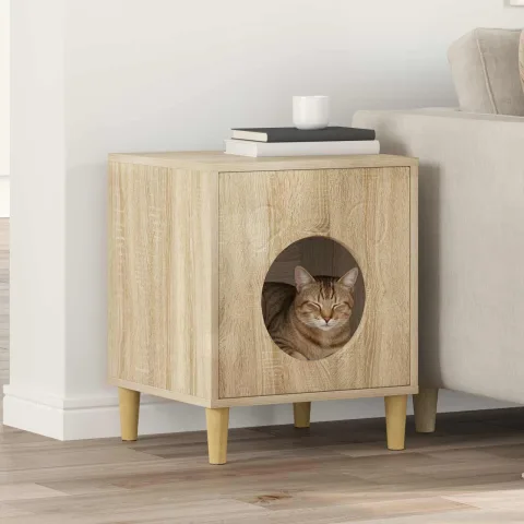 vidaXL Casa pentru pisici Sonoma 42,5 x 40 x 53 cm Lemn prelucrat
