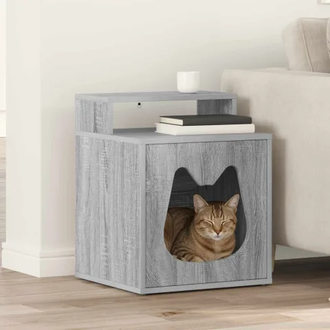 vidaXL Casa pentru pisici Sonoma gri 42,5 x 40 x 53,5 cm