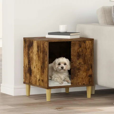 vidaXL Casă pentru câini Stejar fumuriu 44 x 42 x 49 cm Lemn prelucrat