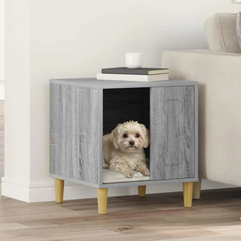 vidaXL Casă pentru câini Sonoma gri 44 x 42 x 49 cm Lemn prelucrat