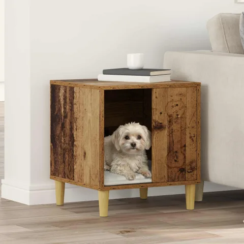 vidaXL Casă pentru câini Lemn vechi 44 x 42 x 49 cm Lemn prelucrat