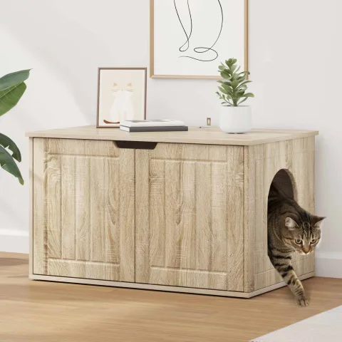 vidaXL Casa pentru pisici Sonoma 85 x 55 x 50,5 cm Lemn prelucrat