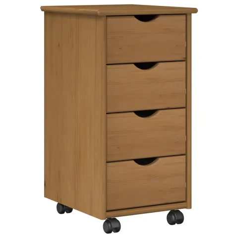 vidaXL Cabinet mobil 34 x 39 x 65,5 cm Lemn de pin masiv Maro miere