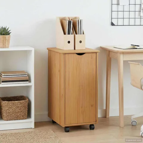 vidaXL Cabinet mobil Maro miere 34 x 39 x 65,5 cm Lemn de pin masiv