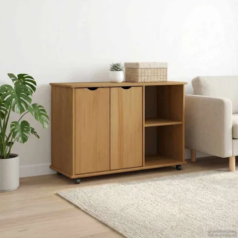 vidaXL Cabinet mobil Maro miere 100 x 39 x 65,5 cm Lemn de pin masiv