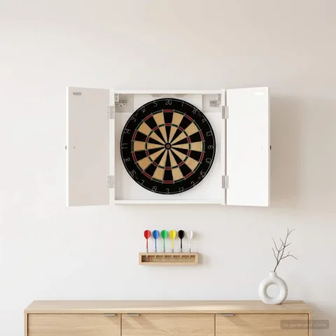 vidaXL Cabinet pentru ținte de darts BREDA Alb 52,5 x 10,5 x 53,5 cm