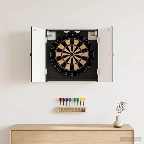 vidaXL Cabinet pentru ținte de darts BREDA Negru 52,5 x 10,5 x 53,5 cm