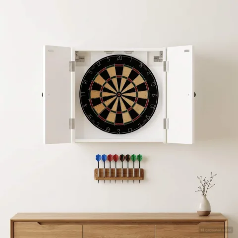vidaXL Cabinet pentru ținte de darts EDE Alb foarte lucios