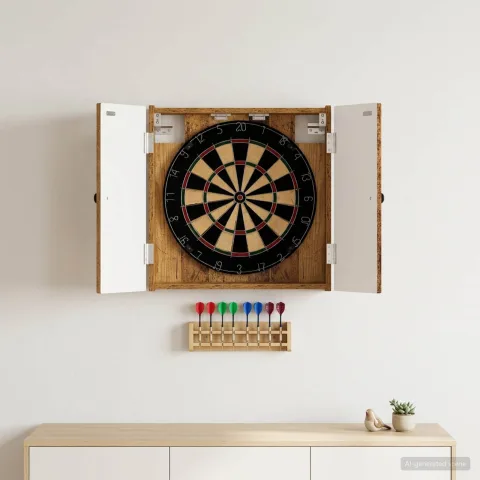 vidaXL Cabinet pentru ținte de darts EDE Lemn vechi Lemn prelucrat