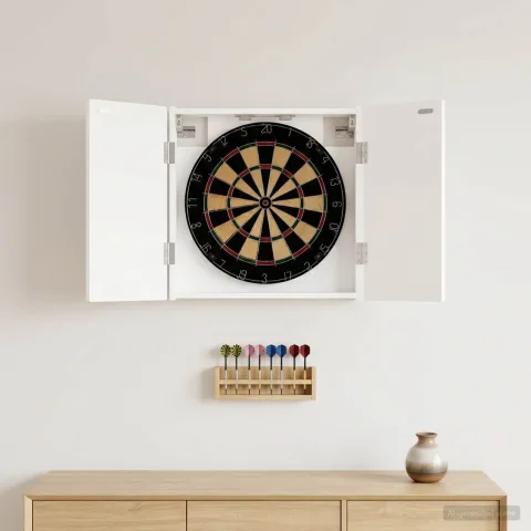 vidaXL Cabinet pentru ținte de darts DELFT Alb 52,5 x 10,5 x 53,5 cm