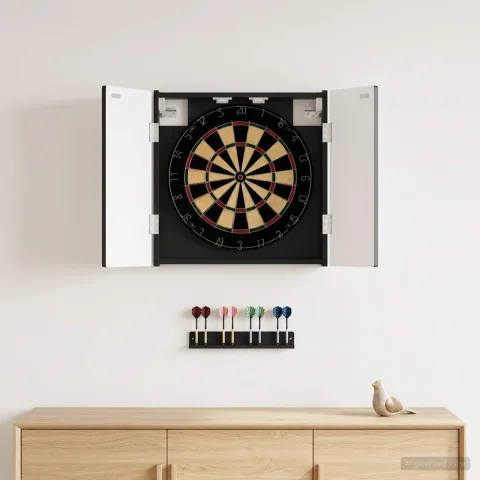 vidaXL Cabinet pentru ținte de darts ARNHEM Negru Lemn prelucrat