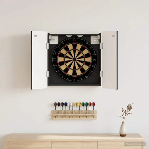 vidaXL Cabinet pentru ținte de darts ZWOLLE Negru Lemn prelucrat