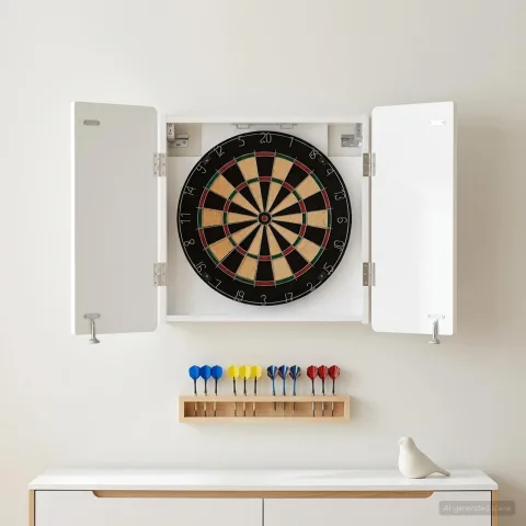 vidaXL Cabinet pentru ținte de darts ZWOLLE Alb foarte lucios