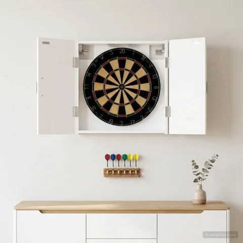 vidaXL Cabinet pentru ținte de darts HAARLEM Alb 52,5 x 10,5 x 53,5 cm
