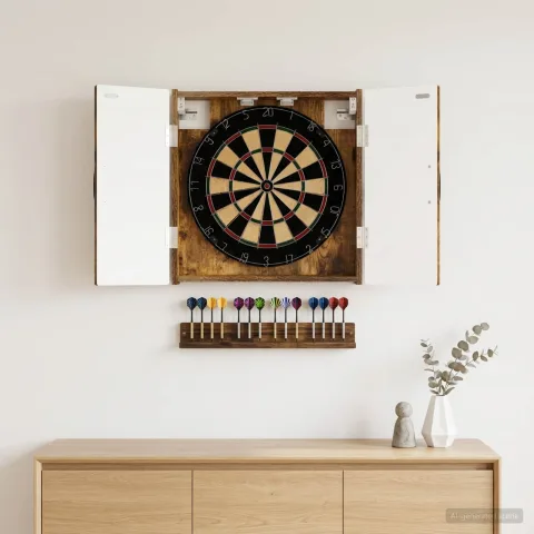 vidaXL Cabinet pentru ținte de darts HOORN Stejar fumuriu