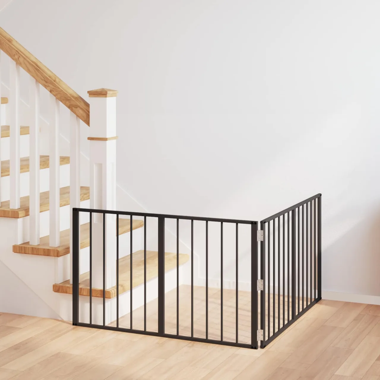 vidaXL Poartă pentru câini 2 buc. Negru 100 x 60 cm Oțel Galvanizat