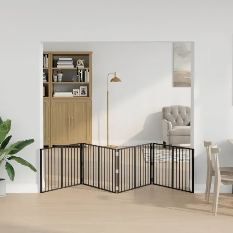 vidaXL Poartă pentru câini 4 buc. Negru 100 x 60 cm Oțel Galvanizat