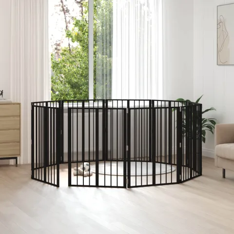 vidaXL Poartă pentru câini 10 buc. Negru 60 x 80 cm Oțel Galvanizat