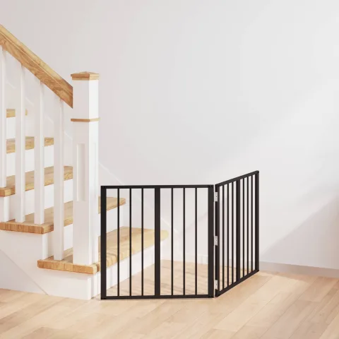 vidaXL Poartă pentru câini 2 buc. Negru 60 x 60 cm Oțel Galvanizat