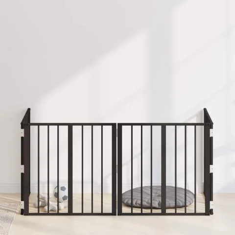 vidaXL Poartă pentru câini 4 buc. Negru 60 x 60 cm Oțel Galvanizat