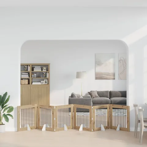 vidaXL Poartă pentru câini pliabilă cu suporturi 6 buc. 482 cm