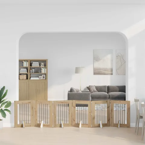 vidaXL Poartă pentru câini pliabilă cu suporturi 6 buc. 362 cm