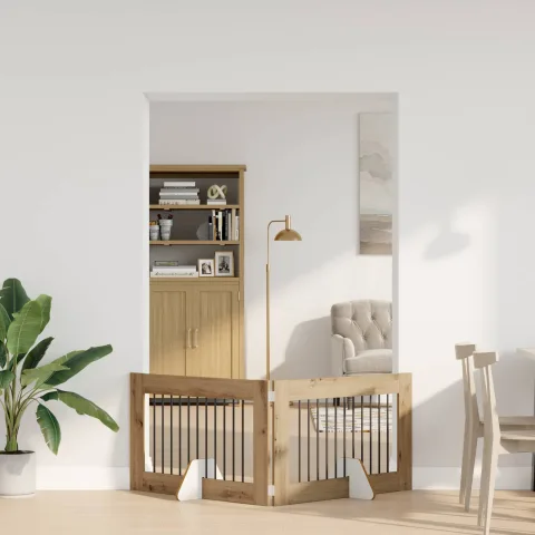 vidaXL Poartă pentru câini pliabilă cu suporturi 2 buc. 200,5 cm
