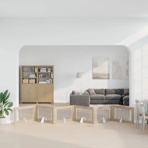 vidaXL Poartă pentru câini pliabilă cu suporturi 6 buc. Stejar Sonoma