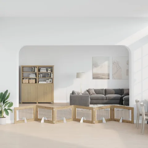 vidaXL Poartă pentru câini pliabilă cu suporturi 6 buc. 602 cm