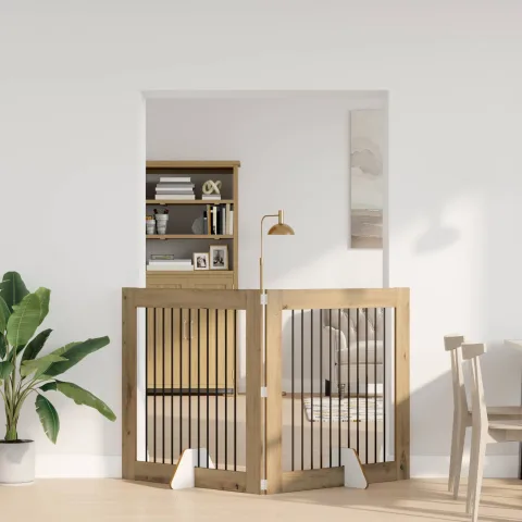 vidaXL Poartă pentru câini pliabilă cu suporturi 2 buc. 200,5 cm