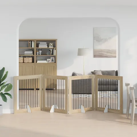 vidaXL Poartă pentru câini pliabilă cu suporturi 4 buc. Stejar Sonoma