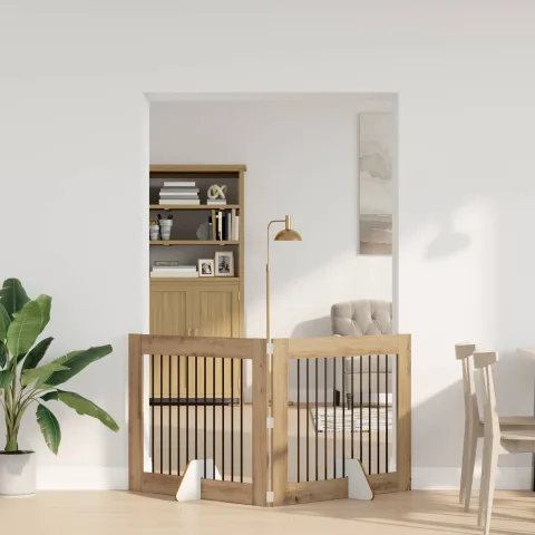vidaXL Poartă pentru câini pliabilă cu suporturi 2 buc. 200,5 cm
